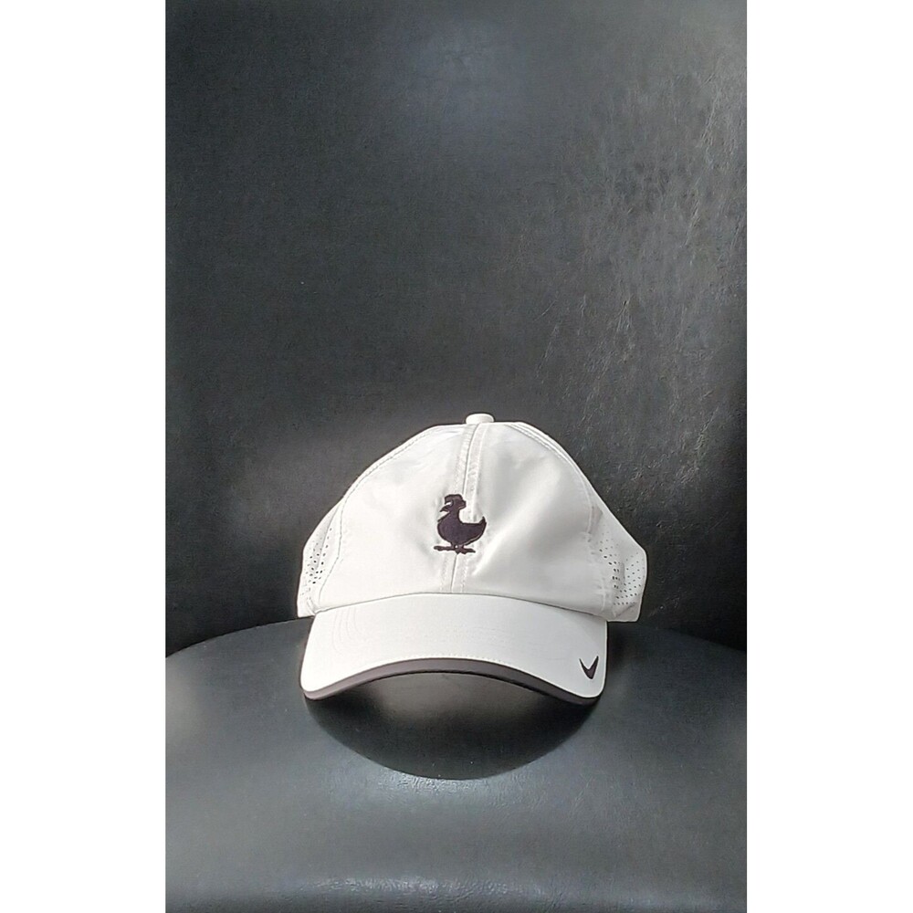 Nike Golf Baseball Cap. White With Black Embroidered Swoosh & Bird. Adjustable.